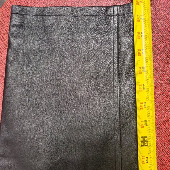 Vintage 90s Newport News Jeanology Black Leather Pants 14 Baddie Deadstock NWT - Picture 8 of 10